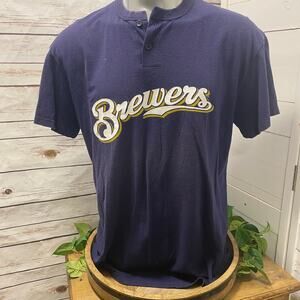 Majestic Milwaukee Brewers MLB Polo TShirt Land Frost Great Tasting Lunchmeat XL